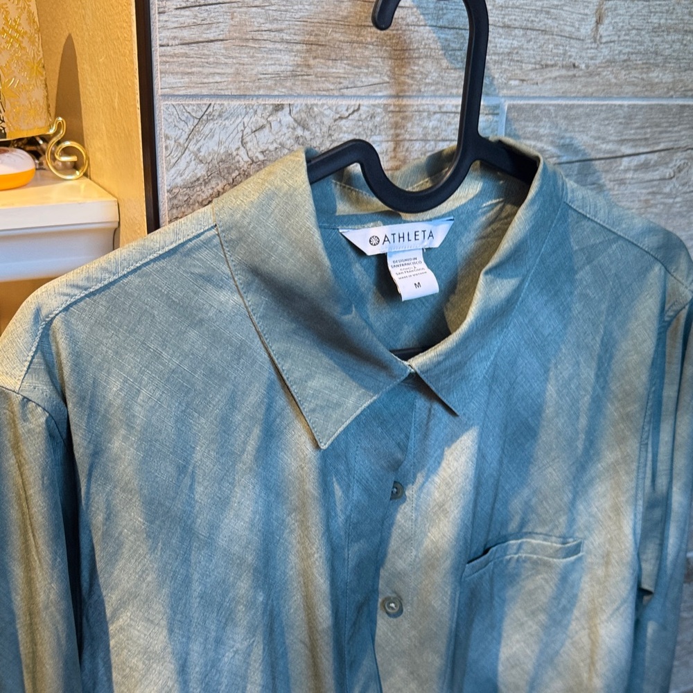 Athleta Teal Button-Up Shirt